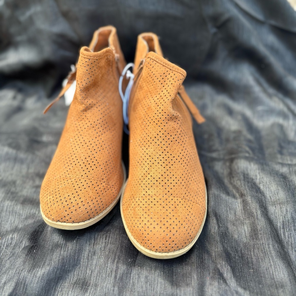 Justice Kids Brown Perforated Ankle Boots